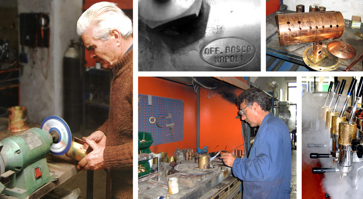 Lavorazione artigianale delle macchine espresso Bosco